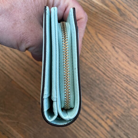 Kate Spade New York Cara Newberry Lane Blue Small Leather Fold Wallet - Picture 8 of 10